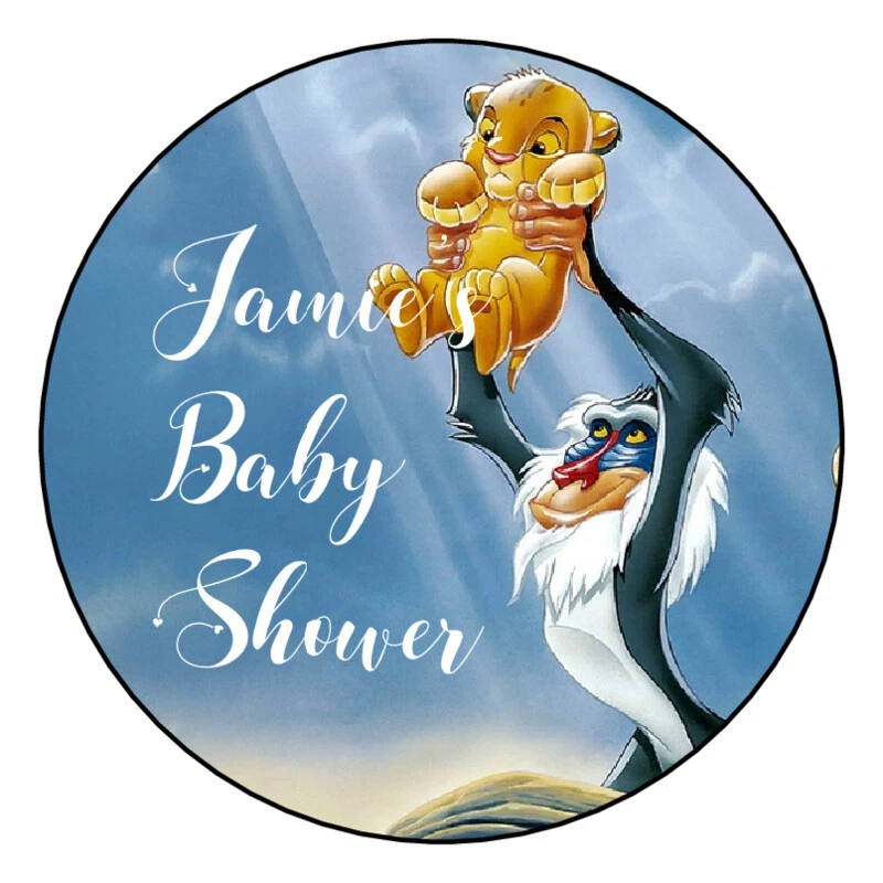 Simba Lion King Baby Shower Water Bottle Labels Round RectangleLabels