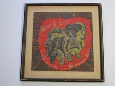 Mid Century Abstract Painting Antique 1940’s Modernism Expressionism Cubism Old