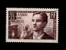 YVERT 418 RADIO AUX AVEUGLES OBLITERE 1938