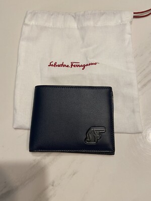 New Auth Salvatore Ferragamo Men Billfold Wallet Card Holder