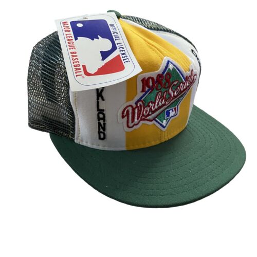 Cappello da camionista vintage 1988 Oakland A's Athletics Snapback World Series tesa rara - Foto 3 di 7