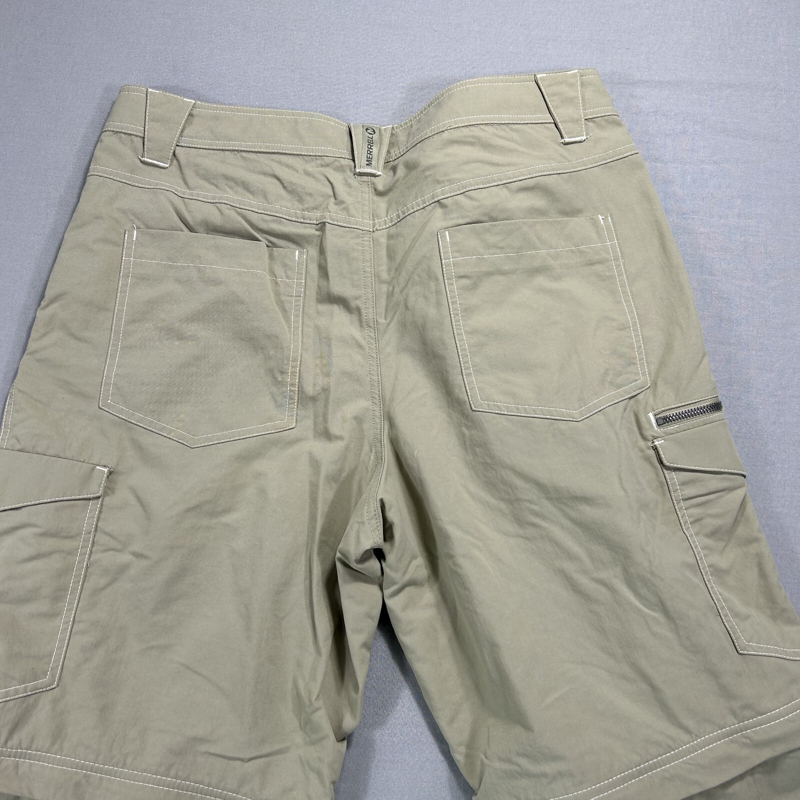 Merrell Pantalone Uomo 34x30 Beige Convertibile Cargo Nylon Escursionismo Outdoor Pantaloncini
