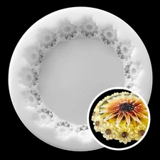 Small SUNFLOWER Edge Coaster Silicone Mold AU