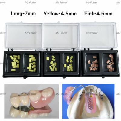 Dental Clips Bolt Inserts Precision Overdenture Attachment Yellow/Pink Embed L/S