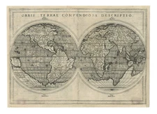 Antique Map "Orbis Terrae Compendiosa Descriptio" (World Map) G. Rosaccio, 1598