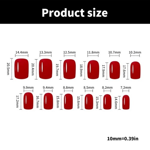 Marble On Nail 24pcs Short Square Acrylic False Nail For Fashionable Women - Picture 8 of 8