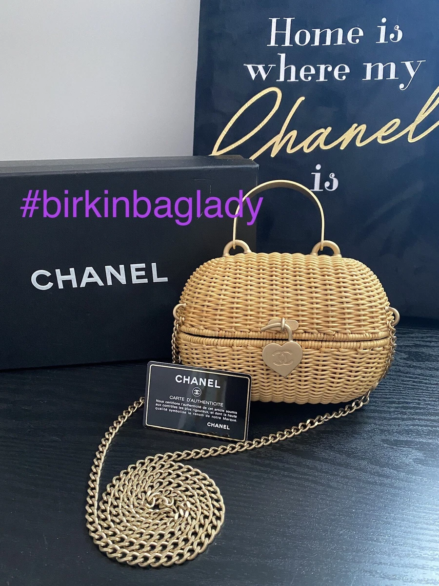 Vintage Rare Chanel Woven Straw Lambskin Beige Shopper Tote For Sale at  1stDibs