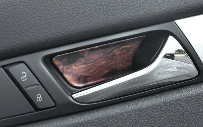 适合大众帕萨特 B7 2011 - 2015 钢木纹内门碗贴纸盖 — 第 3/4 张图片