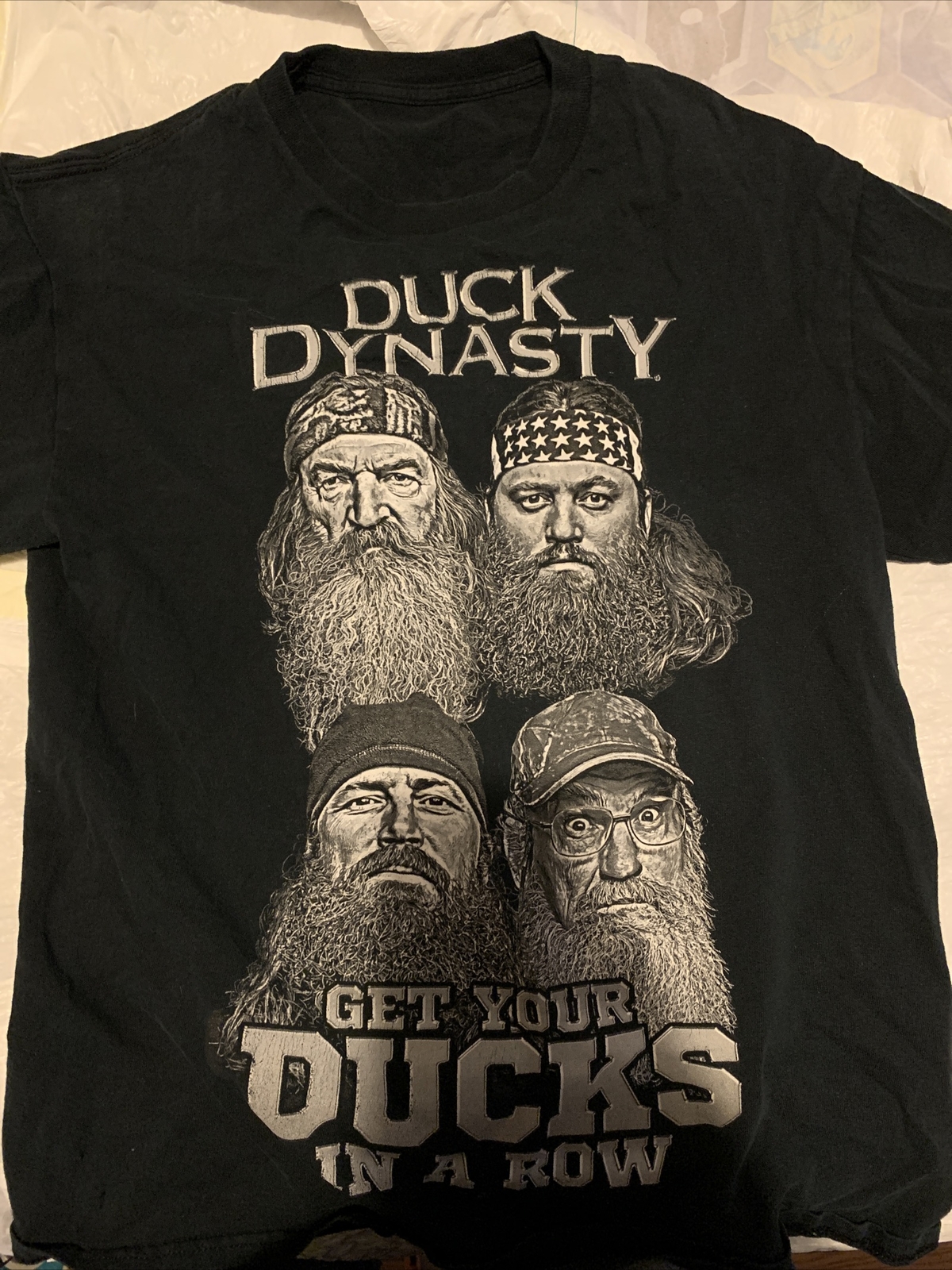 DUCK DYNASTY" T SHIRT UOMO MANICA CORTA Prendi le tue anatre in fila taglia M