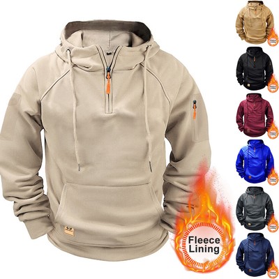 Kapuzenpullover Herren Half Zip Up Hoodie Pullover Sweatshirt Winter Jumper Tops