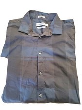 Calvin Klein Men's Classic Fit Blue Check Long-Sleeve Shirt Size M long sleeve