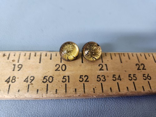Ross Simons 14k Yellow Gold Post Murano Gold Flake earrings - Picture 4 of 6