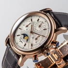 1963 Seagull Sugess 40mm Watch Moon Phase Date Chronograph Sapphire Gold ST1908