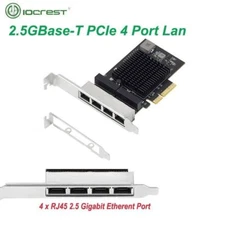 2.5G/1G 4 Port RJ45 PCIe Lan Card 2500Mbps Gigabit Server Network Card PXE