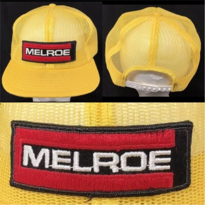 Vtg Melroe Clark Mesh Trucker Snapback Hat Bobcat Patch Logo Made In USA Cap