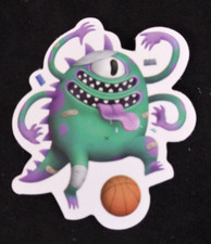 Purple & Green Four Arm Two Mouth Monster Sticker 2.5