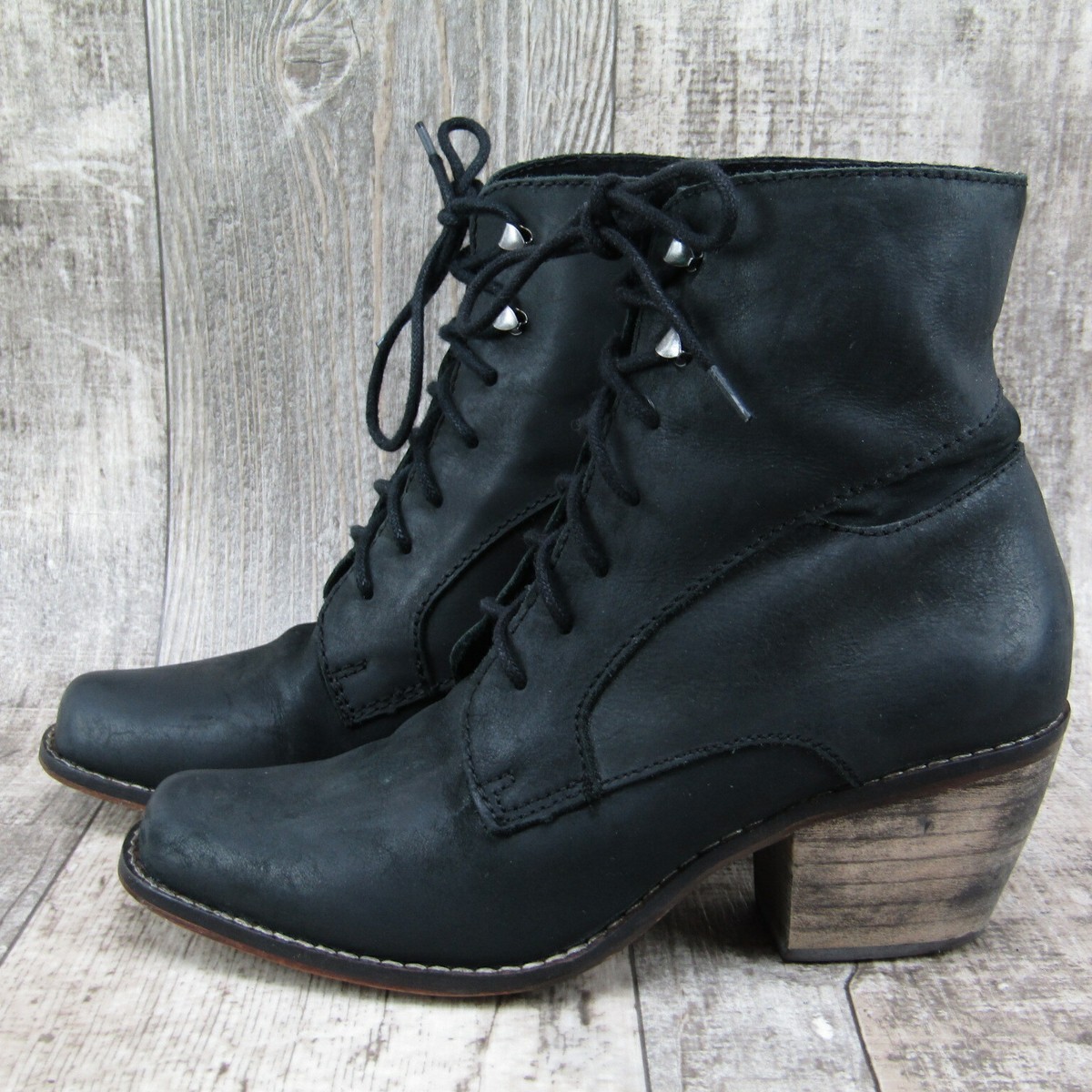 MTNG ORIGINALS Black Nubuck Leather Ankle Boots Womens 36 EU