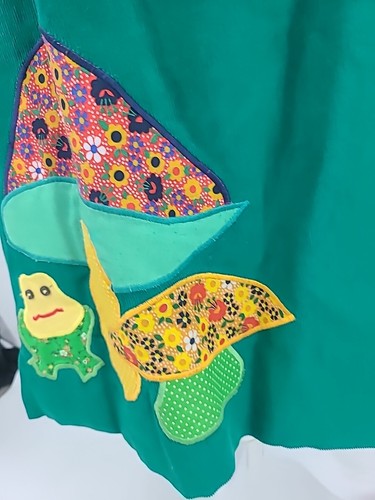 Vintage 1960s The Frog Pond Patchwork Skirt, Mid Green Corduroy Large - Picture 7 of 24