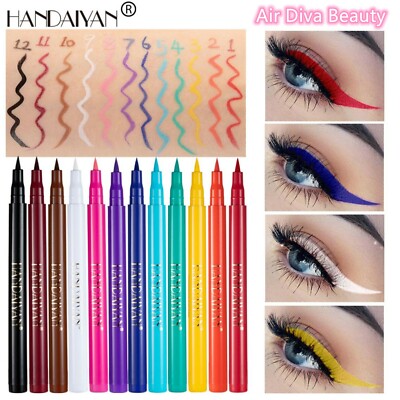 Eye Shadow Makeup Colorful Waterproof Liquid Fine Eyeliner Eyeshadow Pencil 