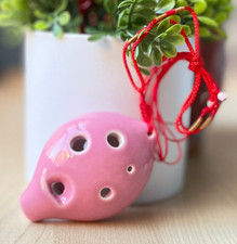 Soprano G 6 Hole Pink Pendant Ceramic Ocarina - Easy to learn  Great Gift 