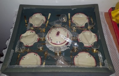 ANCIENNE DINETTE GEGE COFFRET COUPE ET CARAFE JOUET JEUX