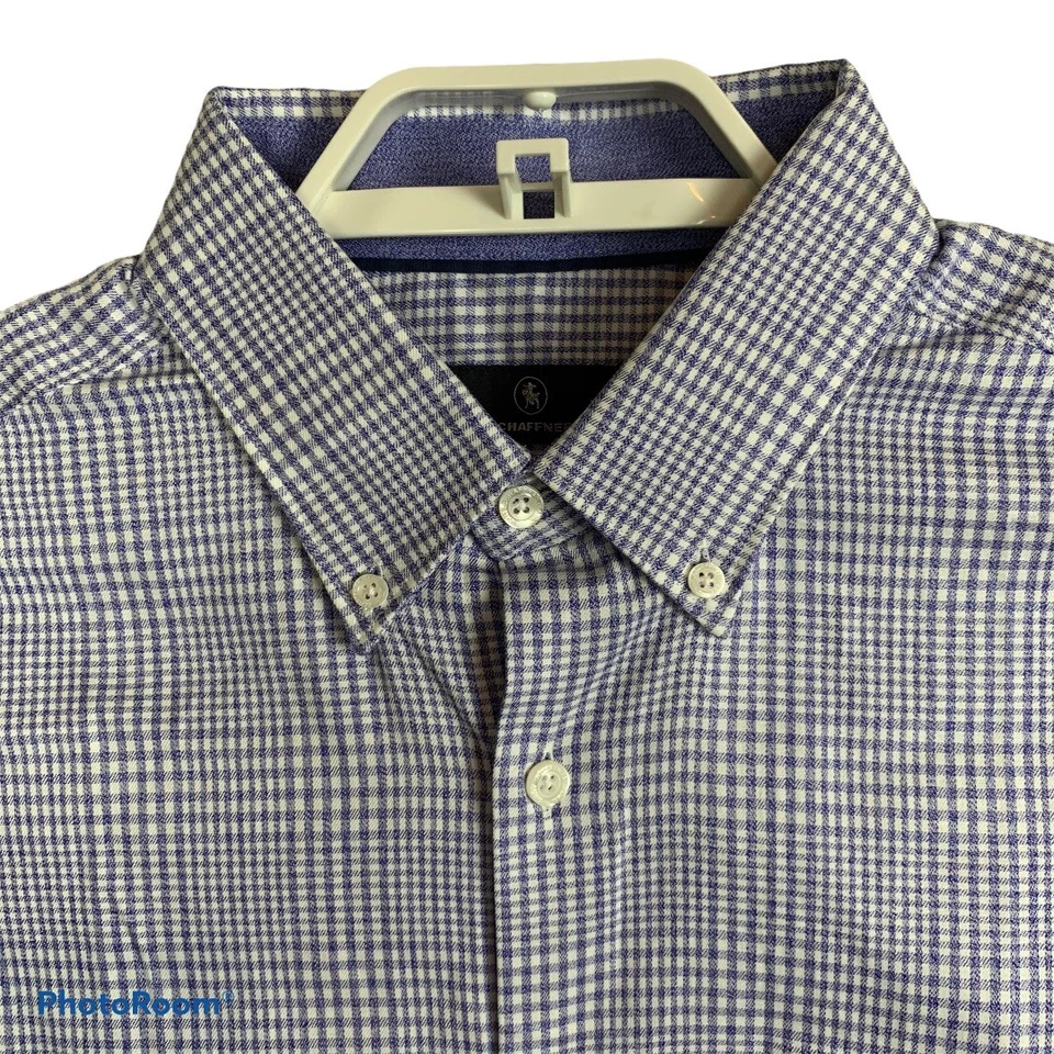 Camisa Hart Schaffner Marx Para Hombre Talla L Azul Blanco Manga Larga Con Botones Foto 2 de 4