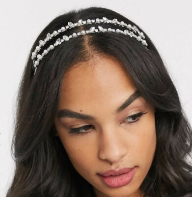 NWT Elegant Pearl Rhinestone Headband Tiara Jeweled Hair  display picture 1