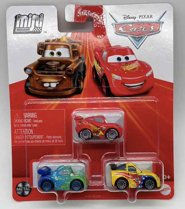 Disney Pixar Cars 3 Pack Mini Racers Jeff Gorvette CarlaVeloso Lightning McQueen