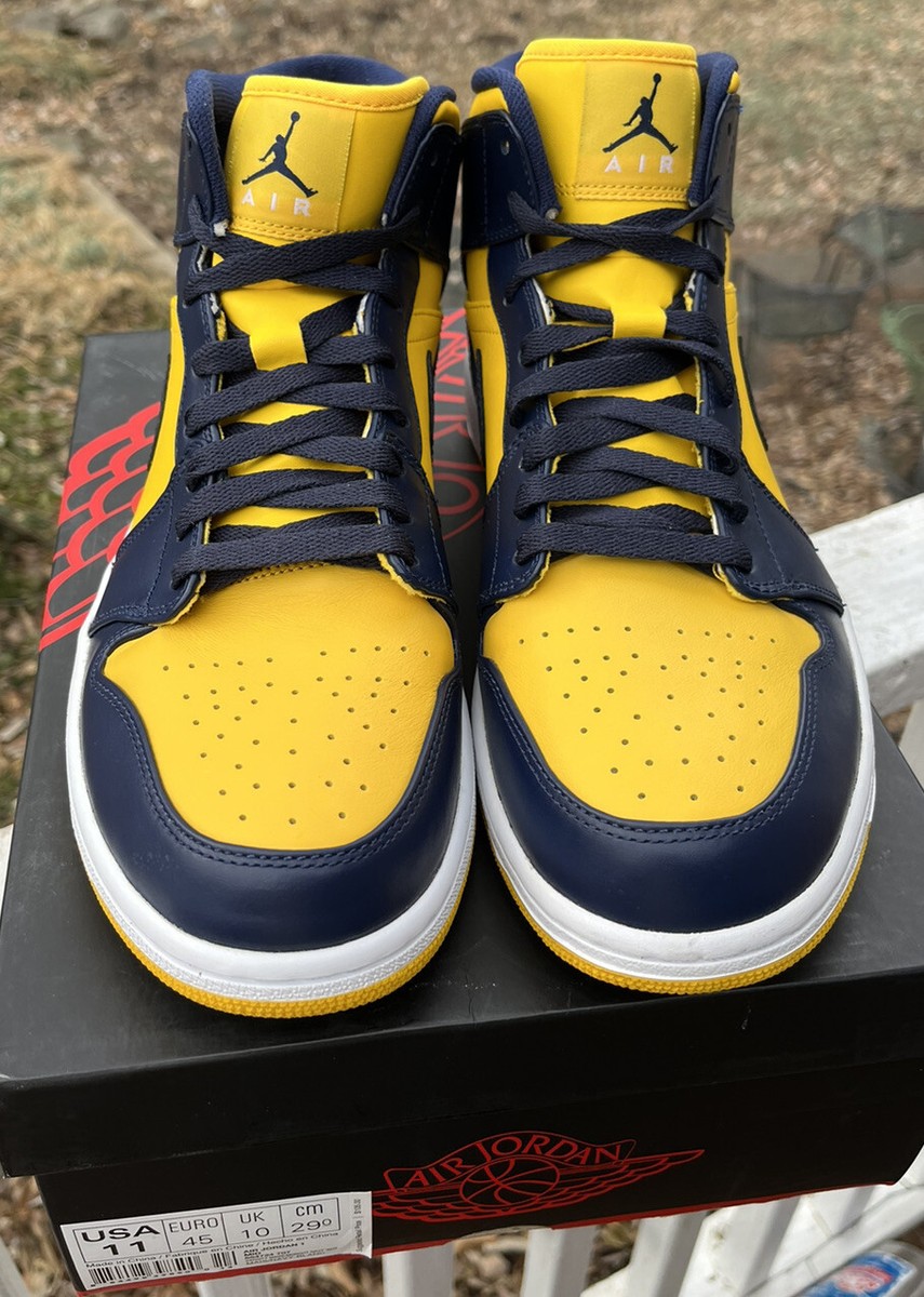 Air Jordan 1 Mid Michigan DS Size 11 Navy Blue Varsity Maize Air Jordan 1 Mid Michigan DS Size 11 Navy Blue Varsity Maize