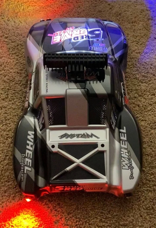 Custom Traxxas Slash vxl RC body w/ custom HD Police led light set 2aW2R2B-F - Image 4 of 4