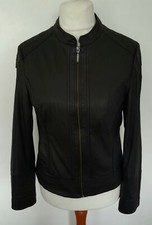 Planet - Real Leather Jacket Biker Style Smart Black Soft Size 10