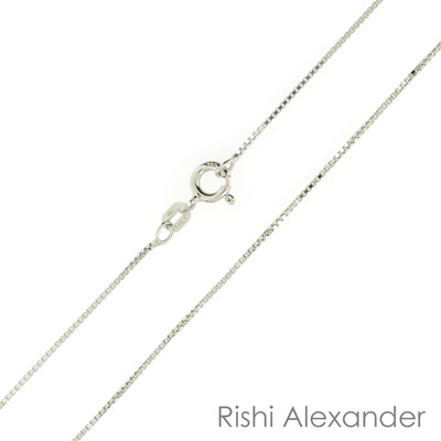 925 Sterling Silber Rhodiniert Diamantschliff Box Kette Halskette .925 Italien