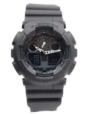 New Casio G-Shock Digi-Ana Black Rubber Chrono Men Watch 50mm GA100-1A1 $110