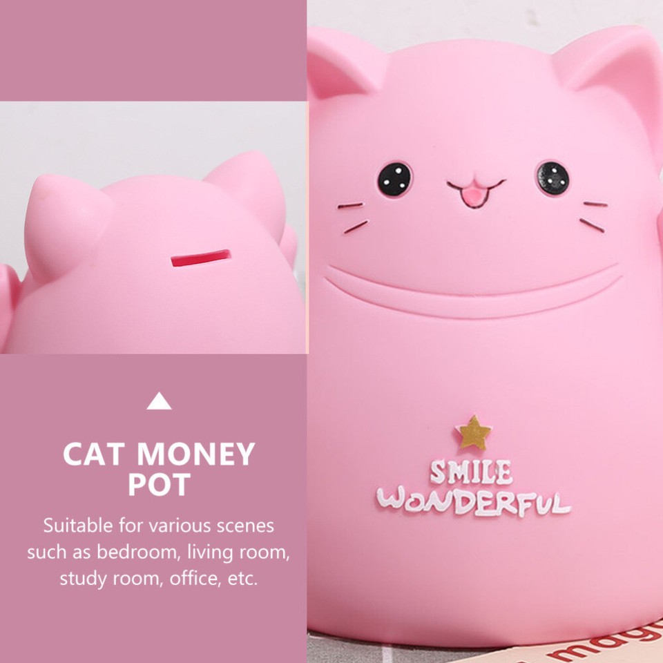 Coin Storage Container Cute Cat Piggy Bank Good Desktop Decoration eBay