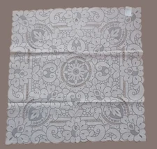 New!  Cut-Work Bulging Painted Tablecloth 36" Square