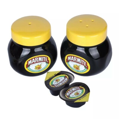 Marmite - Glas geformte Keramik Salz & Pfeffer Krüge Geschenkset sehr selten!