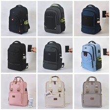 Large Backpack Anti Theft USB Laptop Rucksack Waterproof School Bag Women Men UK