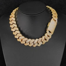 26mm Hip Hop Cuban Chain Necklace Bracelets Rhomboid Iced Out 6 Rows Zircon