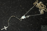 Fancy Gold Plated Bead-silver Rosary 3mm-24 .925 Sterling Silver Chain 24 on sale Fancy Gold Plated Bead-silver Rosary 3mm-24 .925 Sterling Silver Chain 24 on sale