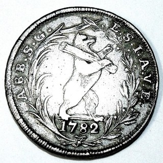 SWITZERLAND Abbey of SAINT GALL Beda (1767 96) 1/2 Thaler 1782 Silver SCARCE