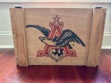 Budweiser Lager Hinged Lid Wooden Beer Crate/...