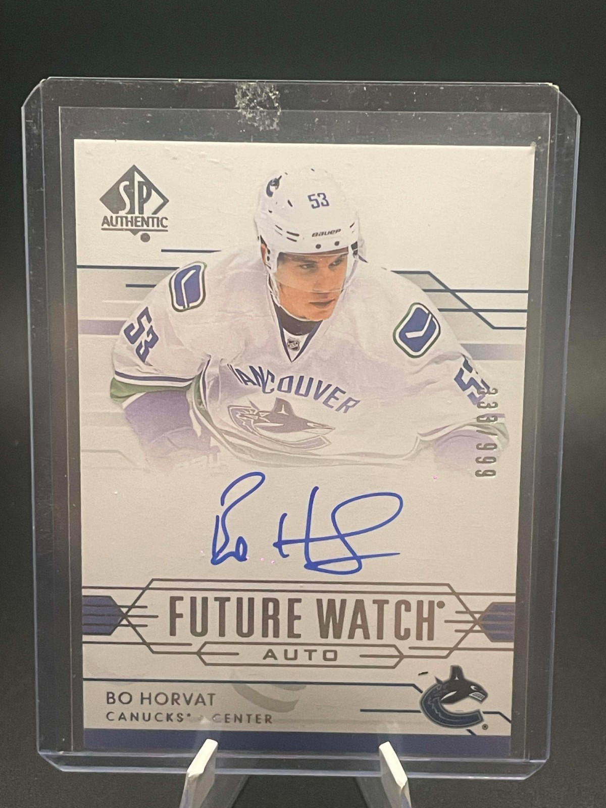 2014-15 UD Sp Authentic Future Watch Auto /999 Rookie Bo Horvat
