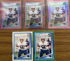 Will Campbell, 2025 Donruss 5 Card Rookie Lot. Parallels. New England Patriots.