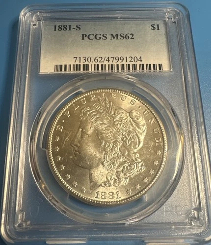 1881-S PCGS MS62 $1 💥 Morgan Silver Dollar 💥 San Francisco Shiny ✨ (M194)