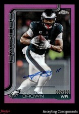2025 Topps Chrome Autograph Pink Refractor #BAAB AJ Brown 82/250 AUTO EAGLES