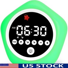 OK to Wake Clock Kids Sleep Trainer Night Light Adjustable Brightness Gift New