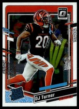 DJ TURNER 2023 DONRUSS OPTIC RATED ROOKIE RC CINCINNATI BENGALS #220