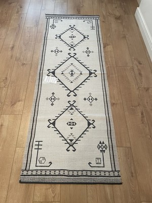Ruggable Damali Schwarz Teppich Defekt Läufer 75x215 89£ Wohndeko Waschbar Ruggable