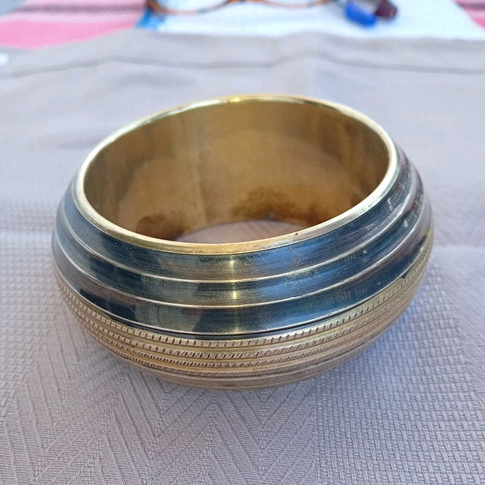 Bracelet En Laiton , pur Vintage . - Photo 1/4