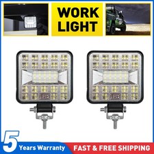 2x 3" Flush Mount LED Work Light Flood Bumper Reverse Pods Offroad Truck Driving